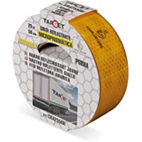 Los mejores  - Cinta Reflectante - Homologada - TARGET - Amarilla 25 m x 50 mm - Para camiones - Certificación Norma EC 104 - Adhesiva…